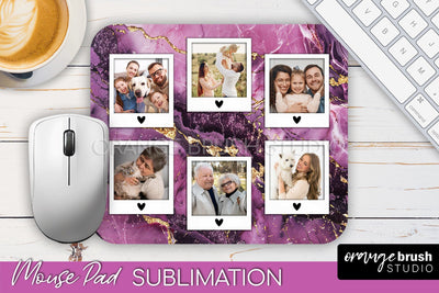 Photo Mouse Pad Sublimation, Marble Mouse Pad Picture Frame Sublimation OrangeBrushStudio 