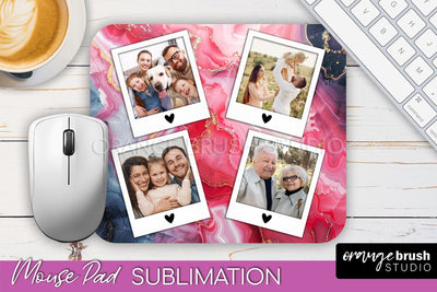 Photo Mouse Pad Sublimation, Marble Mouse Pad Picture Frame Sublimation OrangeBrushStudio 