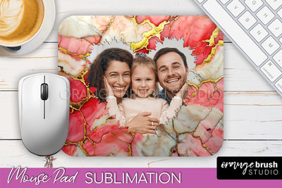 Photo Mouse Pad Sublimation, Marble Mouse Pad Picture Frame Sublimation OrangeBrushStudio 