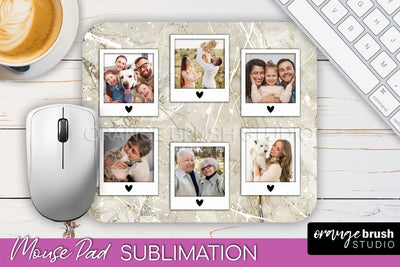 Photo Mouse Pad Sublimation, Marble Mouse Pad Picture Frame Sublimation OrangeBrushStudio 