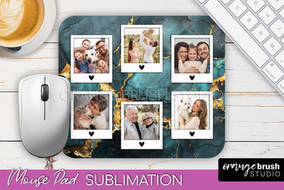 Photo Mouse Pad Sublimation, Marble Mouse Pad Picture Frame Sublimation OrangeBrushStudio 