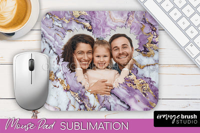 Photo Mouse Pad Sublimation, Marble Mouse Pad Picture Frame Sublimation OrangeBrushStudio 