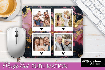 Photo Mouse Pad Sublimation, Marble Mouse Pad Picture Frame Sublimation OrangeBrushStudio 