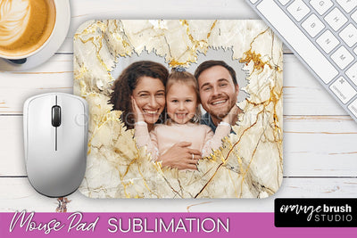 Photo Mouse Pad Sublimation, Marble Mouse Pad Picture Frame Sublimation OrangeBrushStudio 