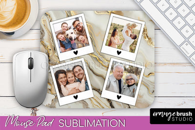 Photo Mouse Pad Sublimation, Marble Mouse Pad Picture Frame Sublimation OrangeBrushStudio 