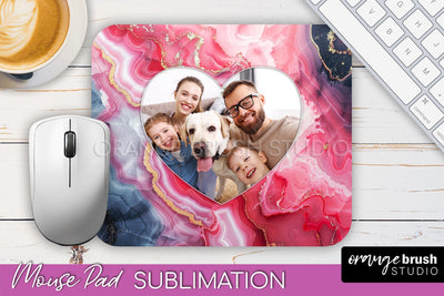 Photo Mouse Pad Sublimation, Marble Mouse Pad Picture Frame Sublimation OrangeBrushStudio 