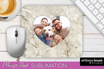 Photo Mouse Pad Sublimation, Marble Mouse Pad Picture Frame Sublimation OrangeBrushStudio 