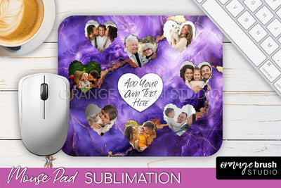 Photo Mouse Pad Sublimation, Marble Mouse Pad Picture Frame Sublimation OrangeBrushStudio 
