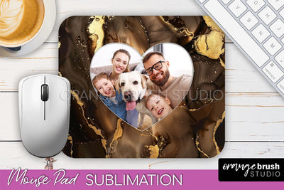 Photo Mouse Pad Sublimation, Marble Mouse Pad Picture Frame Sublimation OrangeBrushStudio 