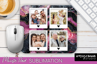 Photo Mouse Pad Sublimation, Marble Mouse Pad Picture Frame Sublimation OrangeBrushStudio 