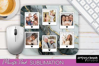 Photo Mouse Pad Sublimation, Marble Mouse Pad Picture Frame Sublimation OrangeBrushStudio 