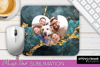 Photo Mouse Pad Sublimation, Marble Mouse Pad Picture Frame Sublimation OrangeBrushStudio 