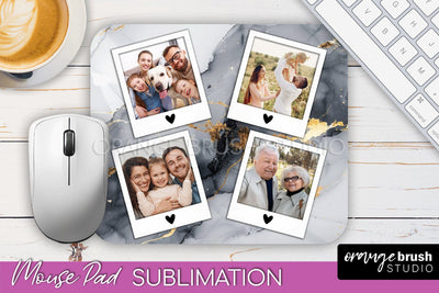Photo Mouse Pad Sublimation, Marble Mouse Pad Picture Frame Sublimation OrangeBrushStudio 