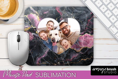 Photo Mouse Pad Sublimation, Marble Mouse Pad Picture Frame Sublimation OrangeBrushStudio 