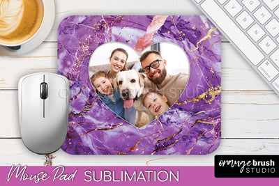 Photo Mouse Pad Sublimation, Marble Mouse Pad Picture Frame Sublimation OrangeBrushStudio 