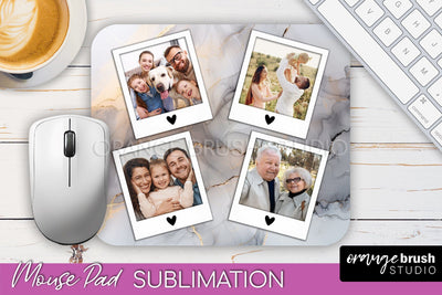 Photo Mouse Pad Sublimation, Marble Mouse Pad Picture Frame Sublimation OrangeBrushStudio 