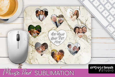 Photo Mouse Pad Sublimation, Marble Mouse Pad Picture Frame Sublimation OrangeBrushStudio 