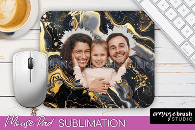 Photo Mouse Pad Sublimation, Marble Mouse Pad Picture Frame Sublimation OrangeBrushStudio 