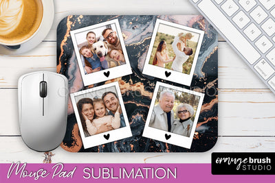 Photo Mouse Pad Sublimation, Marble Mouse Pad Picture Frame Sublimation OrangeBrushStudio 