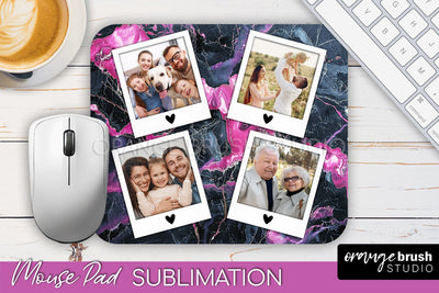 Photo Mouse Pad Sublimation, Marble Mouse Pad Picture Frame Sublimation OrangeBrushStudio 
