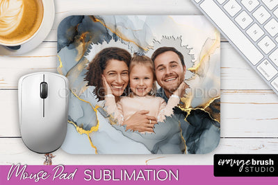 Photo Mouse Pad Sublimation, Marble Mouse Pad Picture Frame Sublimation OrangeBrushStudio 