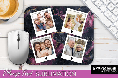 Photo Mouse Pad Sublimation, Marble Mouse Pad Picture Frame Sublimation OrangeBrushStudio 