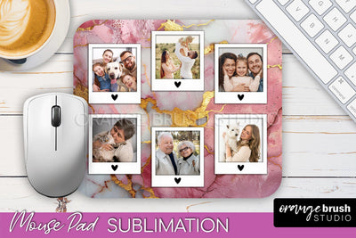 Photo Mouse Pad Sublimation, Marble Mouse Pad Picture Frame Sublimation OrangeBrushStudio 