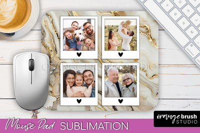 Photo Mouse Pad Sublimation, Marble Mouse Pad Picture Frame Sublimation OrangeBrushStudio 