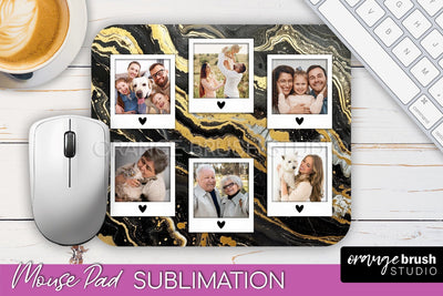 Photo Mouse Pad Sublimation, Marble Mouse Pad Picture Frame Sublimation OrangeBrushStudio 