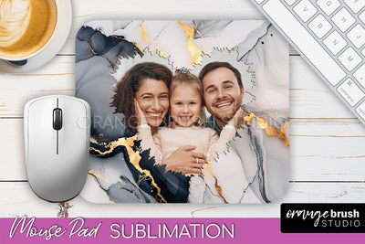 Photo Mouse Pad Sublimation, Marble Mouse Pad Picture Frame Sublimation OrangeBrushStudio 