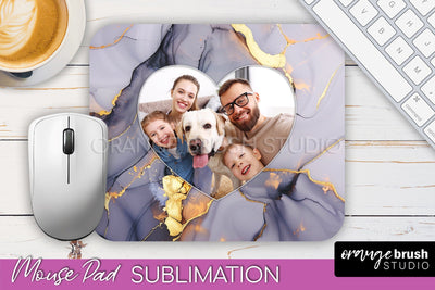 Photo Mouse Pad Sublimation, Marble Mouse Pad Picture Frame Sublimation OrangeBrushStudio 