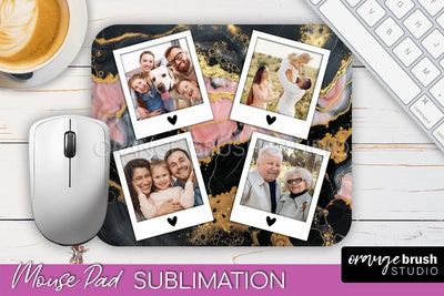 Photo Mouse Pad Sublimation, Marble Mouse Pad Picture Frame Sublimation OrangeBrushStudio 