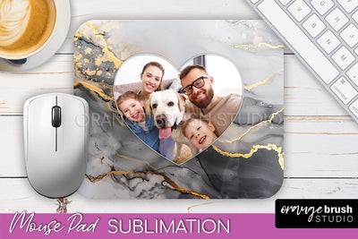 Photo Mouse Pad Sublimation, Marble Mouse Pad Picture Frame Sublimation OrangeBrushStudio 