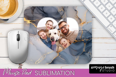 Photo Mouse Pad Sublimation, Marble Mouse Pad Picture Frame Sublimation OrangeBrushStudio 