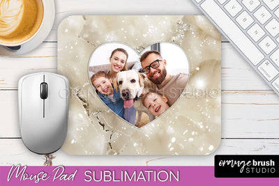 Photo Mouse Pad Sublimation, Marble Mouse Pad Picture Frame Sublimation OrangeBrushStudio 