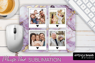 Photo Mouse Pad Sublimation, Marble Mouse Pad Picture Frame Sublimation OrangeBrushStudio 