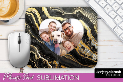 Photo Mouse Pad Sublimation, Marble Mouse Pad Picture Frame Sublimation OrangeBrushStudio 