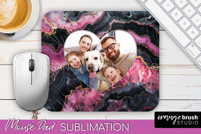 Photo Mouse Pad Sublimation, Marble Mouse Pad Picture Frame Sublimation OrangeBrushStudio 