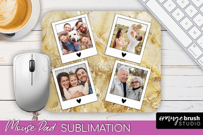 Photo Mouse Pad Sublimation, Marble Mouse Pad Picture Frame Sublimation OrangeBrushStudio 