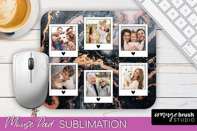 Photo Mouse Pad Sublimation, Marble Mouse Pad Picture Frame Sublimation OrangeBrushStudio 