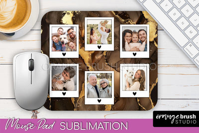 Photo Mouse Pad Sublimation, Marble Mouse Pad Picture Frame Sublimation OrangeBrushStudio 