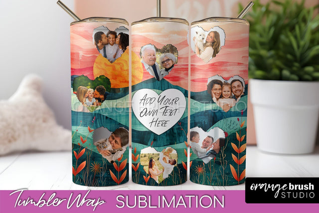 Photo Tumbler Wrap, Boho Family Frame Tumbler Sublimation Sublimation OrangeBrushStudio 