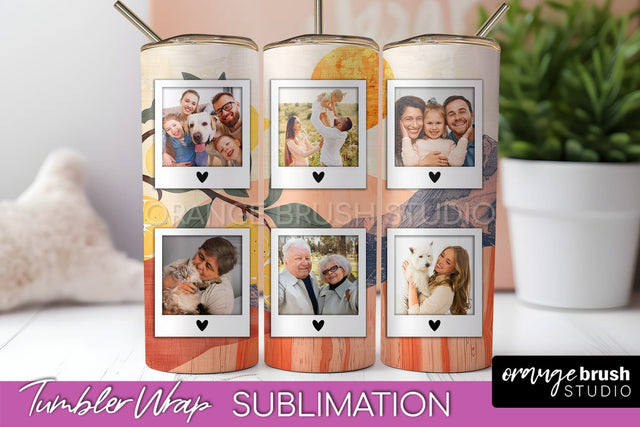 Photo Tumbler Wrap, Boho Family Frame Tumbler Sublimation Sublimation OrangeBrushStudio 