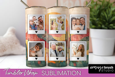 Photo Tumbler Wrap, Boho Family Frame Tumbler Sublimation Sublimation OrangeBrushStudio 