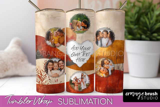 Photo Tumbler Wrap, Boho Family Frame Tumbler Sublimation Sublimation OrangeBrushStudio 