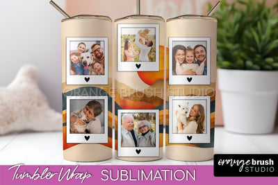Photo Tumbler Wrap, Boho Family Frame Tumbler Sublimation Sublimation OrangeBrushStudio 