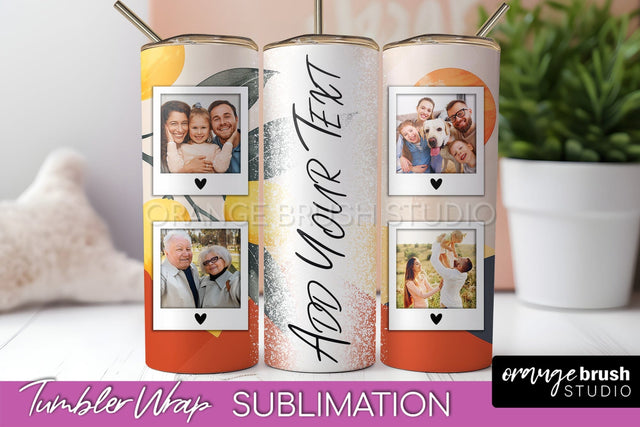 Photo Tumbler Wrap, Boho Family Frame Tumbler Sublimation Sublimation OrangeBrushStudio 