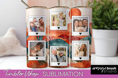 Photo Tumbler Wrap, Boho Family Frame Tumbler Sublimation Sublimation OrangeBrushStudio 