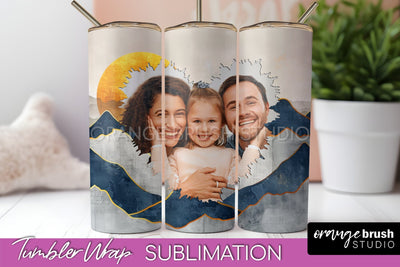 Photo Tumbler Wrap, Boho Family Frame Tumbler Sublimation Sublimation OrangeBrushStudio 