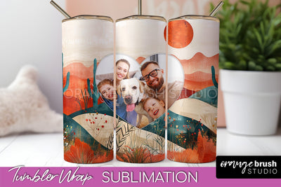 Photo Tumbler Wrap, Boho Family Frame Tumbler Sublimation Sublimation OrangeBrushStudio 
